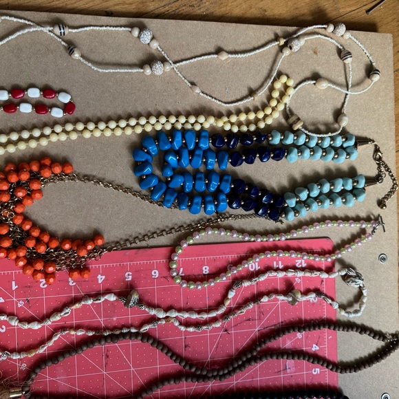 Colorful Beaded Necklace Collection vintage mixed materials - Picture 5 of 16